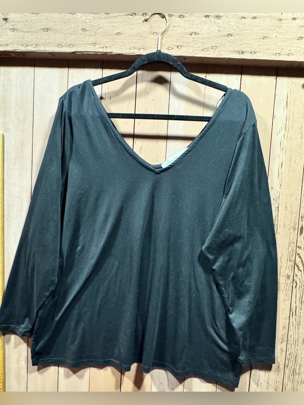 Socialite Curve Black Scoop Neck Top
